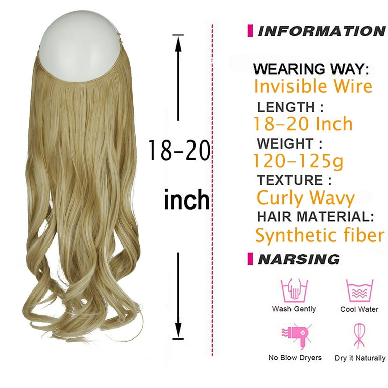 Women Invisible Wire Hair Extensions Hidden No Clip Natural Hair Extensions  Long Soft Silky Straight Curly Hairpiece Wavy Hidden Hair Extension  Synthetic Hairpieces 18-22 inch Hairpiece 