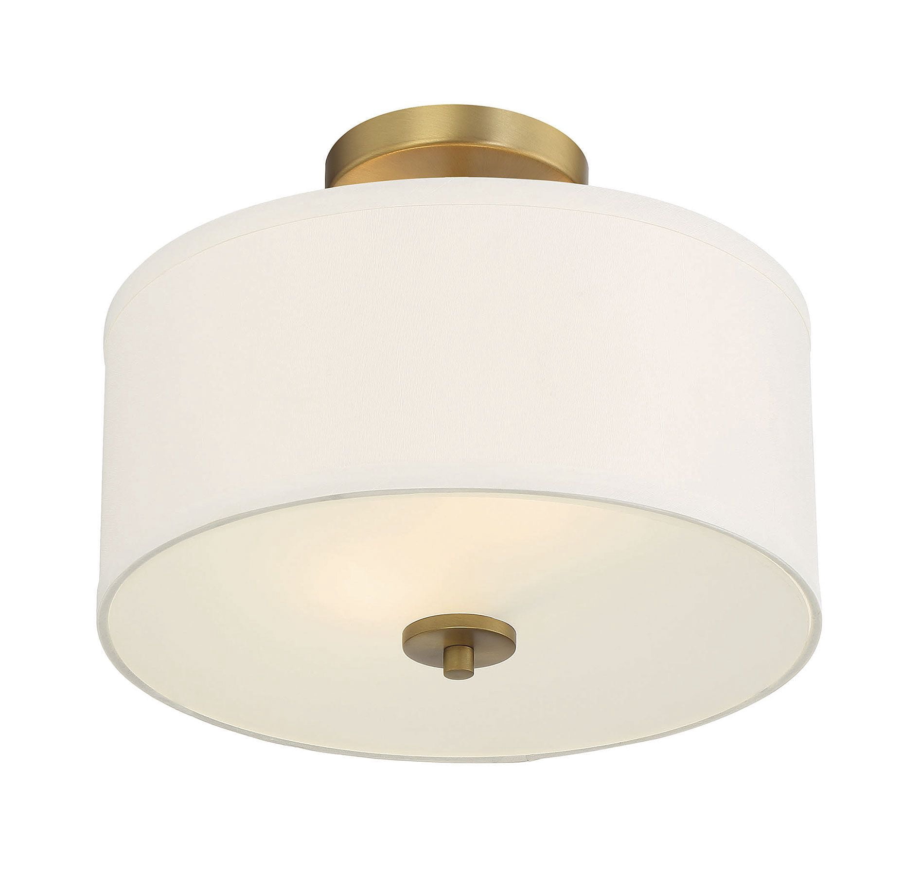 Trade Winds Cassie 2-Light Semi-Flush Mount Ceiling Light in Natural Brass