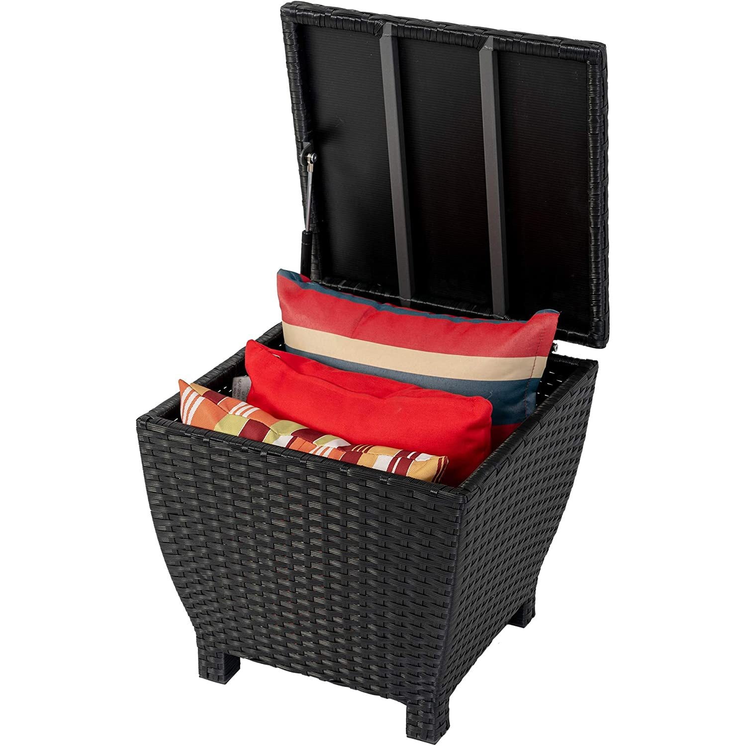 Jiaiun Small Deck Storage Box with Lid, 13 Gallon Small Outdoor Bin