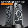 thumbnail image 2 of ELEHOLD for iPhone 16 Pro Case,Metal Bumper Frameless 360° Rotation Ring Kickstand Magnetic Aluminium Shockproof Drop Protection Case for iPhone 16 Pro ,Titanium, 2 of 11