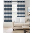 thumbnail image 2 of Haze Blue Stripe Blackout Curtains for Bedroom Living Room Darkening Curtains 63 Inches Long Farmhouse Blue Gray Striped Window Curtain 2 Panels Set Insulated Window Treatment Grommet Drapes 42"x63", 2 of 9
