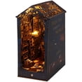thumbnail image 2 of Dosaele DIY Book Nook Kit 3D Wooden Puzzle Bookshelf Insert Decor with Light DIY Miniature Dollhouse Model Kit Creative Educational Bookshelf Insert Bookend Building Kits for Kids Adults, 2 of 11