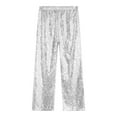 thumbnail image 5 of Kaerm Kids Girls Shiny Sequin Jazz Dance Pants Disco Party Flared Trousers Silver 16, 5 of 6