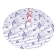 thumbnail image 5 of Cauagu 30" Christmas Tree Skirt Stripes and Sprigs of Lavender Pattern Christmas Tree Decorations Tree Mat for Xmas Decorations Occasion Holiday Home Decor -30", 5 of 7