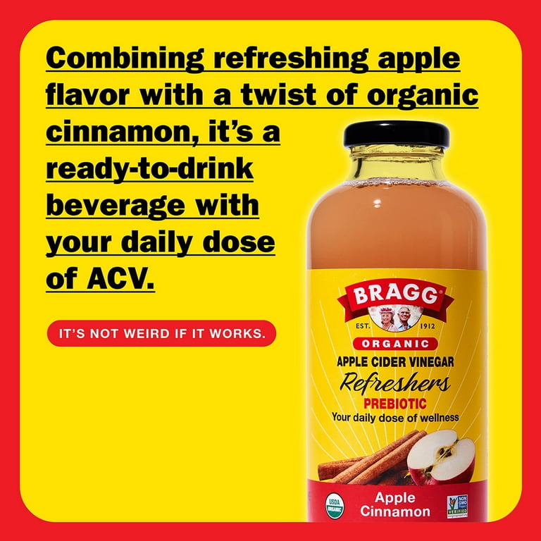 2 pack) Bragg Organic Apple Cider Vinegar Refresher, Apple