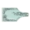 thumbnail image 2 of Mermaid Cutting Board, Mermaid in Seashells Starfish Coral Reef Frame Culture Myth Art, Decorative Tempered Glass Cutting and Serving Board, Wine Bottle Shape, Grey White, by Ambesonne, 2 of 5