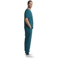 thumbnail image 2 of Just Love Men's 2-Piece V-Neck Medical Scrub Set (Carribean Blue Stretch Fabric, 3X-Large), 2 of 3