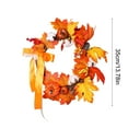 thumbnail image 3 of Btomtd Diameter 45cm Artificial Pumpkin Maple Leaf Wreath Thanksgiving Halloween Wall Door Hanging Garland Decor, Yellow-B, 3 of 6