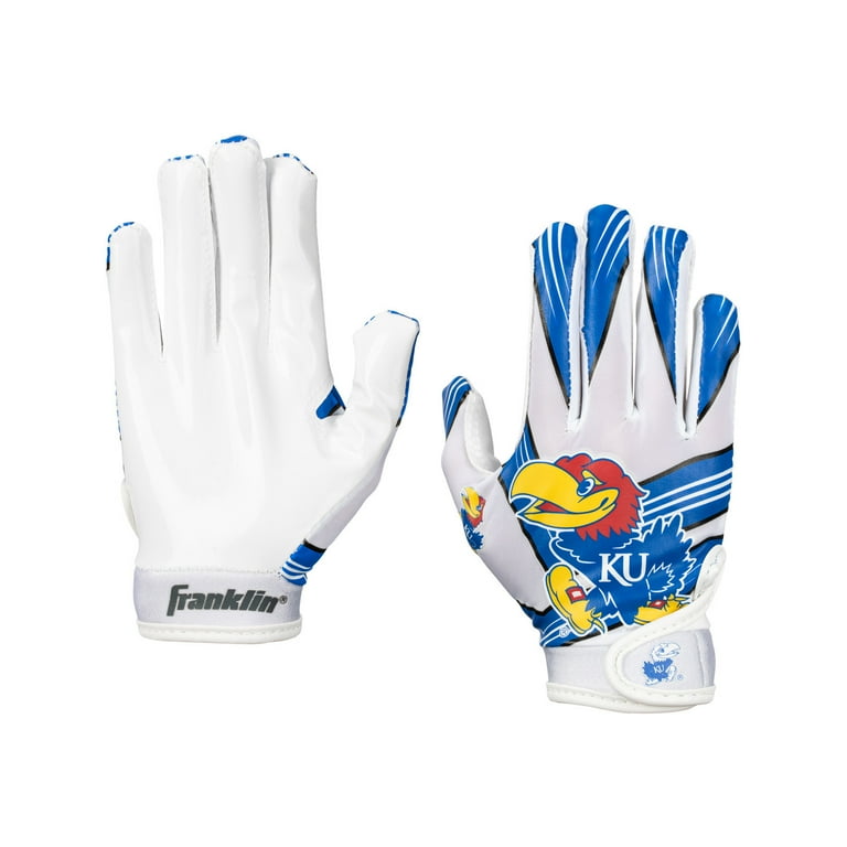 Franklin Sports Kansas Jayhawks Youth Football Gloves Small