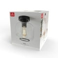 thumbnail image 4 of 1-Light Matte Black Flush Mount Ceiling Light with Clear Glass Shade, 4 of 8