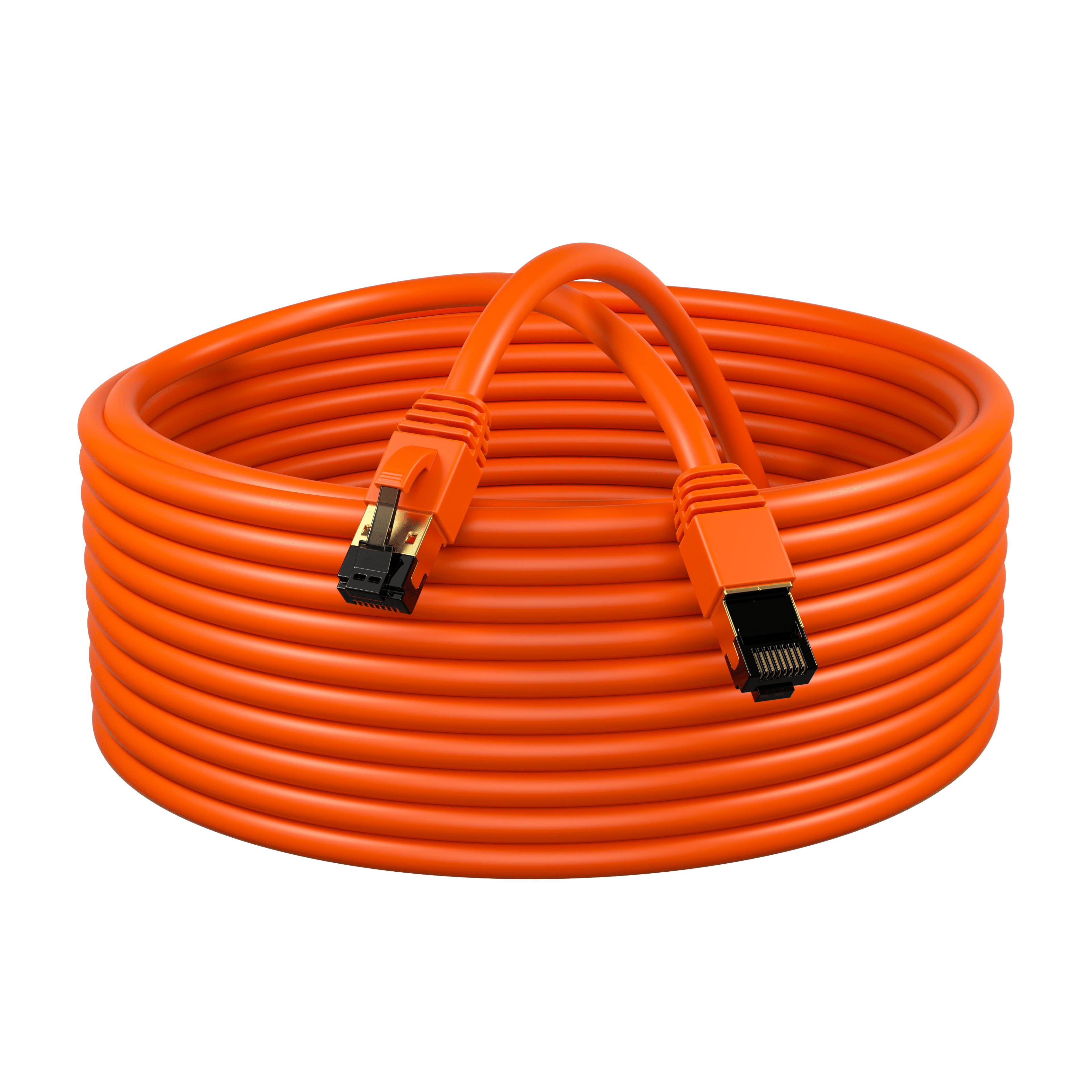 Cat8 5-Pack of 2FT Network Ethernet Patch Cable, 2000Mhz Internet Wire, For Router, Modem, PC, Laptop, TVs, Printer Cord, Consoles for Home and Office, Orange, Cables Direct Online