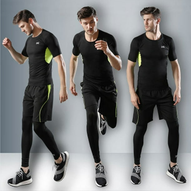 5 Pcs/Set Men's Tracksuit Compression Sports Suit Gym Fitness Clothes  Running Jogging Sport Wear Training Workout Tights 