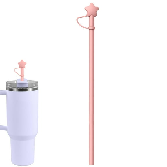 Replacement Silicone Straw With Straw Cover, Compatible with Stanley Cup 30 oz 40 oz Tumbler, 12 inch Long Silicone Straw, Reusable Straw - Style 1