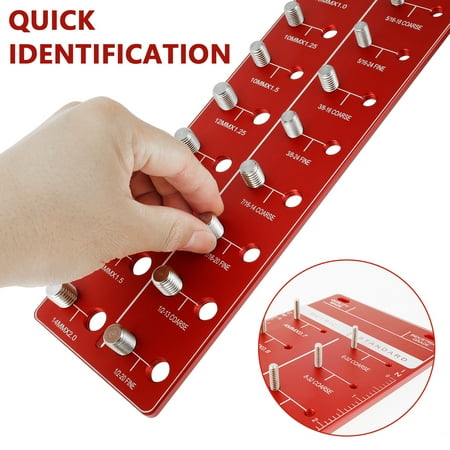 

Nut and Bolt Thread Checker 14 Imperial 14 Metric Aluminum Alloy Thread Identifier Gauge Screw Bolt Size and Thread Gauge Multifunctional Bolt Nut Identifier Board