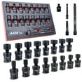 thumbnail image 1 of Akm Tool Juego de vasos de impacto universales con accionamiento de 3/8 "Juego de vasos giratorios de 20 piezas Dado de junta universal Métrico de 6 puntos 8-22 mm Cr-Mo con barras de extensión Adapta, 1 of 9
