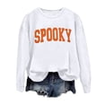 thumbnail image 5 of KHONTS Halloween Spooky Season Sweatshirts for Women Long Sleeve Crew Neck Basic Pullover Tops Loose Fit Cozy Winter Fall Tops White XL, 5 of 6