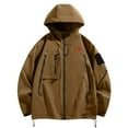 thumbnail image 4 of uublik Veste Imperméable pour Femmes Imperméable Manteau de Pluie Léger Course Cyclisme Randonnée Coupe-Vent Chandail Marron, 4 of 5