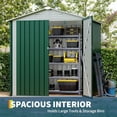 thumbnail image 3 of EuKer Metal Storage Sheds, 6ft x 4ft Outdoor Storage Shed with Lockable Door for Garden, Backyard, Green, 3 of 8