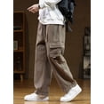 thumbnail image 3 of 2023 Autumn New Cargo Pants Men Multi-Pockets Cotton Casual Wide Pants Male Workwear Loose Straight Trousers Big Size 7XL 8XL, 3 of 6