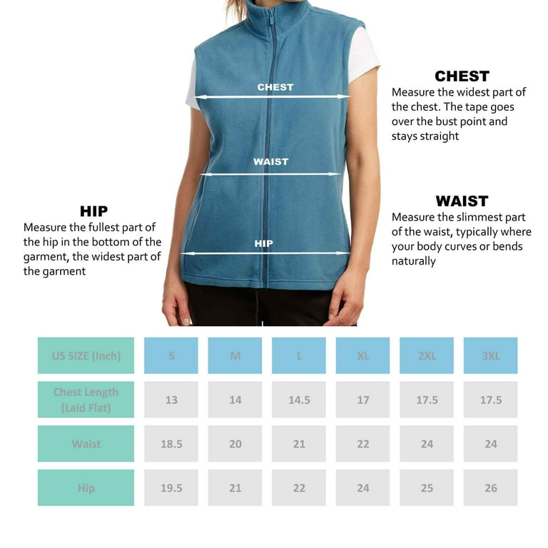 Women's ST.BLUE XL Full Zip Polar Fleece Vest, Comfortable