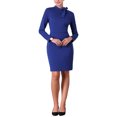 thumbnail image 1 of Vestido de trabajo de manga larga hasta la rodilla con cuello de lazo para mujer Chic Inspire M Azul Real, 1 of 5