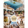 thumbnail image 6 of Navy Blue Ombre Tablecloth Rectangle Table Cloth 60x102, Waterproof Tablecloth Outdoor Table Cloth, Teal White Gradient Modern Abstract Art Washable Table Cover for Kitchen Dinning Party, 6 of 8
