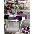 thumbnail image 5 of Outdoor Tablecloth with Umbrella Hole for Patio/Picnic/Party/Camping, Modern Purple Grey Waterproof Table Cloth Round Cover Washable, Abstract Geometric Color Blocks (Dia 60"), 5 of 8
