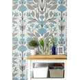 thumbnail image 5 of NextWall  Folk Floral Peel and Stick Wallpaper 20.5 in. W x 18 ft. L - Blue Patina & Wheat, 5 of 8