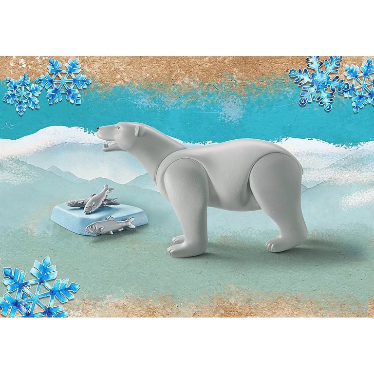 Playmobil Wiltopia Polar Bear Animal Figure - Movable Arctic Toy With Animal Card & AR App
