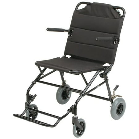 Karman Healthcare KMTV10B18B Ultra Lightweight Travel Chair with Flip Up Arms, Black, 18 Inches Seat