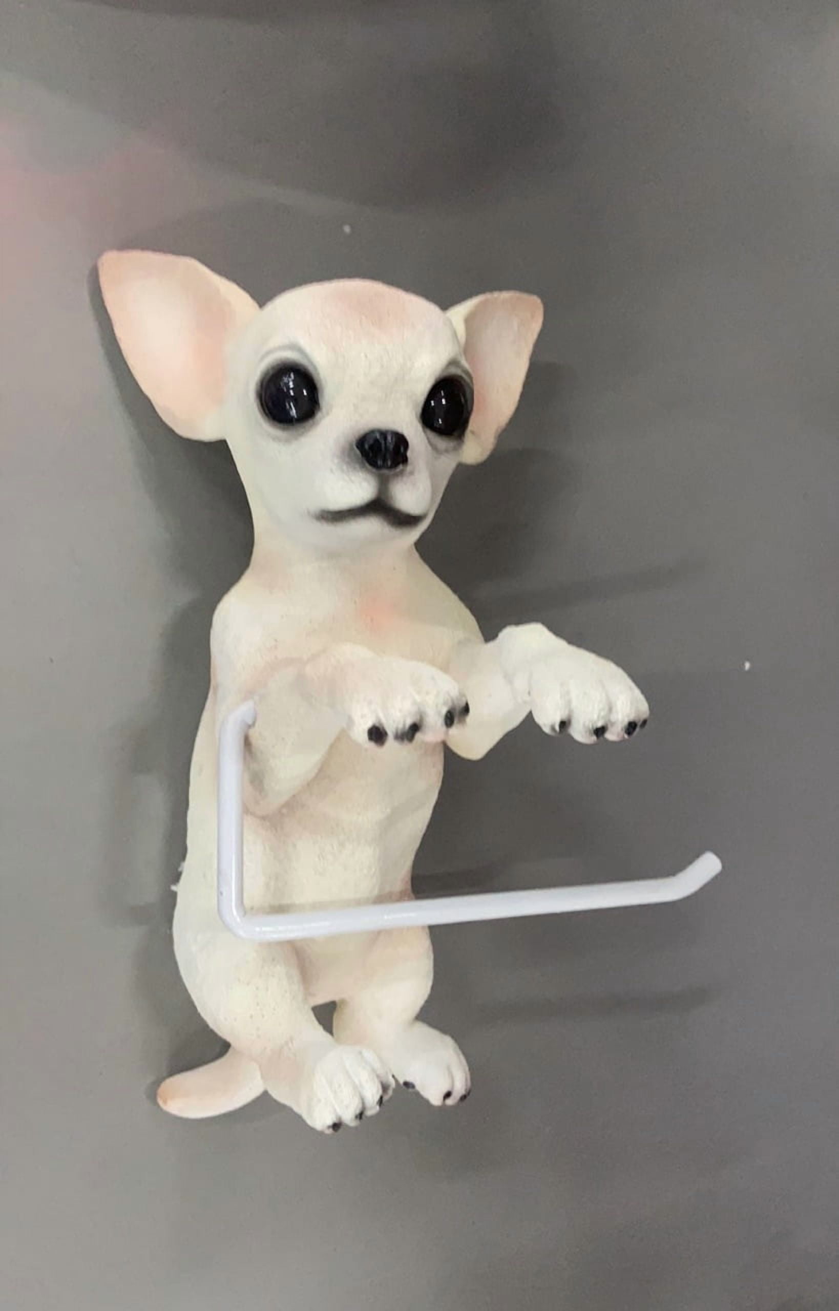 2025 New Dogs Toilet Roll Holder Series,Super Realistic Puppies Eyes On You Tissue Rack,3D Resin Cute Dog Towel Rack,Wall Mouted Toilets Paper Storage Dispenser for Home Bathroom Kitchen,Chihuahua