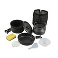 thumbnail image 2 of Juego de utensilios de cocina para acampar, juego de cocina para 2-3 personas, olla y sartén portátil con asa plegable, ideal para pesca y senderismo. Mango negro, 2 of 8