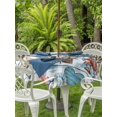thumbnail image 3 of Outdoor Tablecloth with Umbrella Hole for Patio/Picnic/Party/Camping, Summer Gnomes Nautical Waterproof Table Cloth Round Cover Washable, Blue Coastal Vintage Wooden (Dia 60"), 3 of 8