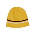 thumbnail image 1 of Warm Winter Knit Short Cuffless Ribbed Striped Skull Cap Beanie, Yellow, 1 of 2