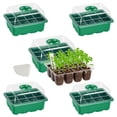 thumbnail image 1 of Bonviee Paquete de 5 bandejas de inicio de semillas, kit de iniciación de semillas con cúpula de humedad ajustable y base, mini propagador de invernadero interior para inicio de cultivo de semillas (1, 1 of 1