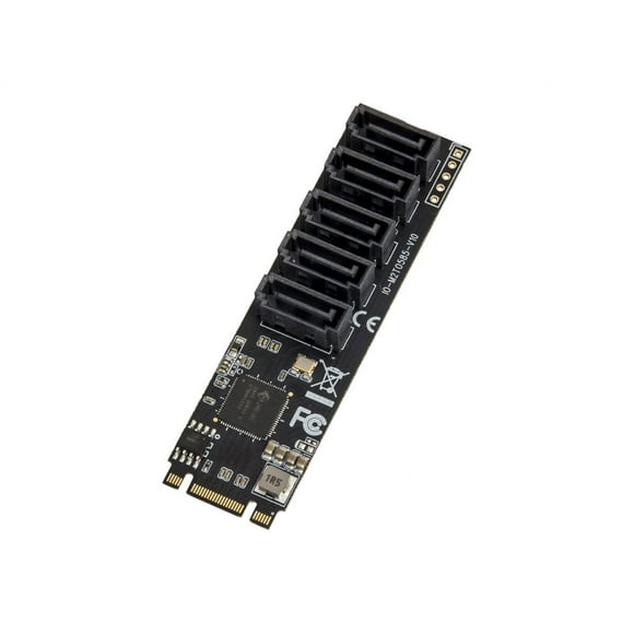 IOCrest SI-ADA40141 - Adaptateur d'Interface - 5 Ports, non-RAID, Clé M.2 B+M, PCIe 3.0 x2 bandwith - SATA 6Gb/S - M.2 Card