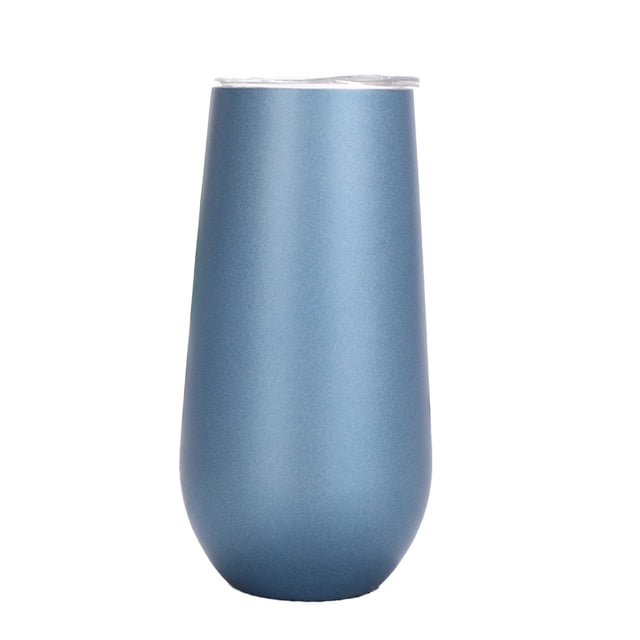 Matsuzay Copas de cóctel, copa de champán sin costuras, copa de tostado de acero inoxidable, copas para beber, vaso de vino, azul mate Type2 NO2 Matsuzay HA060909-07