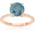 thumbnail image 1 of 3 1/5ct Blue Diamond Engagement Ring 14k Rose Gold, 1 of 3