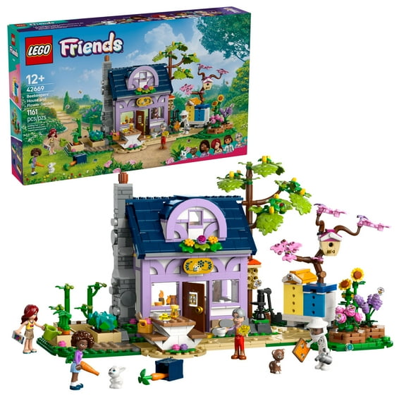 LEGO Friends Beekeepers' House and Flower Garden Toy Building Set - Pretend Play Set for Kids, Girls and Boys, Ages 12  - Gift Idea for Birthday - with 4 Minidolls and 2 Animal Toys - 42669