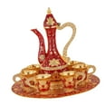 thumbnail image 4 of European Set Metal Glass Jug Set Serveware Antique Turkish Set Vintage Aureate Red, 4 of 9