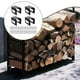 thumbnail image 1 of Kit de 4 soportes para leña, soporte para almacenamiento de troncos con tornillos, soporte para apilador de leña, almacenamiento de leña para chimenea, 1 of 10