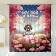 thumbnail image 3 of My Dog Is My Valentine Cute German Shorthaired Pointer in Gift Box Shower Curtain GSP Lover Dog Gift Waterproof Bathroom Bathtub Curtain - 3006, 3 of 5