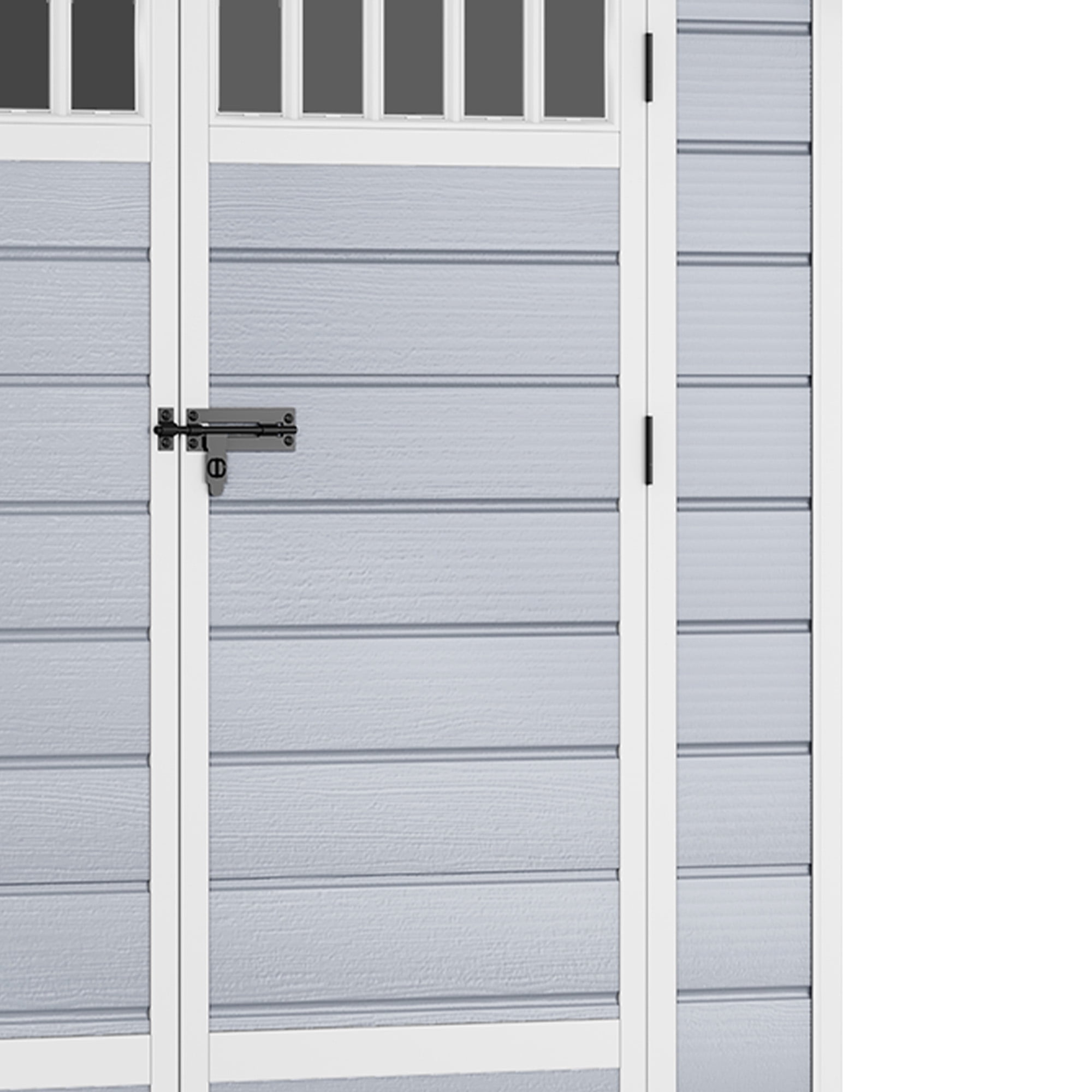 Dextrus 6x4.4 FT Outdoor Storage Shed with Floor and Window, Large Storage Shed with Lockable Door, and Vents, Light Gray