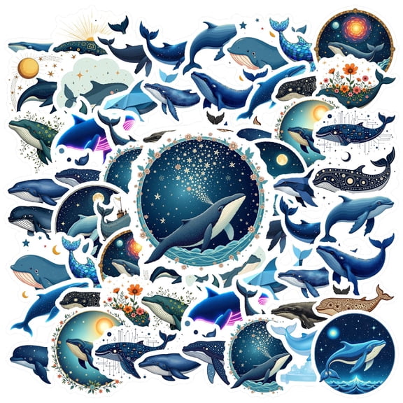 35pcs-50pcs Ocean Stationery Stickers Marine Kids Stickers Whale Kids Stickers for Luggage Laptops