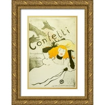 Toulouse-Lautrec, Henri de 23x32 Gold Ornate Wood Framed with Double Matting Museum Art Print Titled - Confetti, 1927