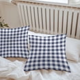 thumbnail image 6 of Throw Pillow Covers 26x26 Inch Set of 2, Navy Blue White Plaid Waterproof Outdoor Pillow Covers, Farmhouse Checkered Buffalo Decorative Cushion Pillowcases for Couch, Sofa, Bed, Garden, Patio, 6 of 9
