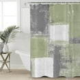 thumbnail image 4 of Sage Green Shower Curtain Lightweight Abstract Green Shower Curtains with Hooks, Sage Green and Grey Oil Painting Waterproof Bath Curtain for Bathroom,Green Ombre Bathtub Decor 72 X 84 Inch, 4 of 6