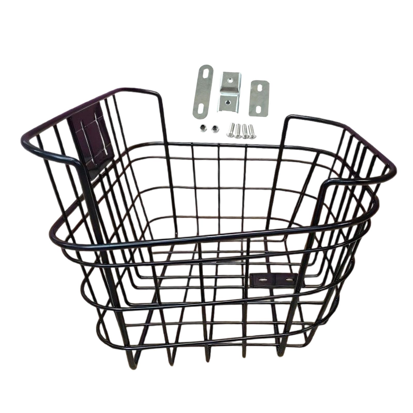 DimyFew Bike Basket Aluminum Alloy Metal Wire Bicycle Cargo Rack Electric Bike Front And