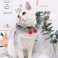 thumbnail image 4 of Reheyre Pet Collar Bib Plaid Lace Cherry Decoration Adjustable Rope Tie Cat Necklace Dog Decorative Collars for Kitten, 4 of 8