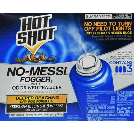 Hot Shot No-Mess Insect Fogger with Oder Neutralizer, 3 (Best Insect Fogger For Mosquitoes)